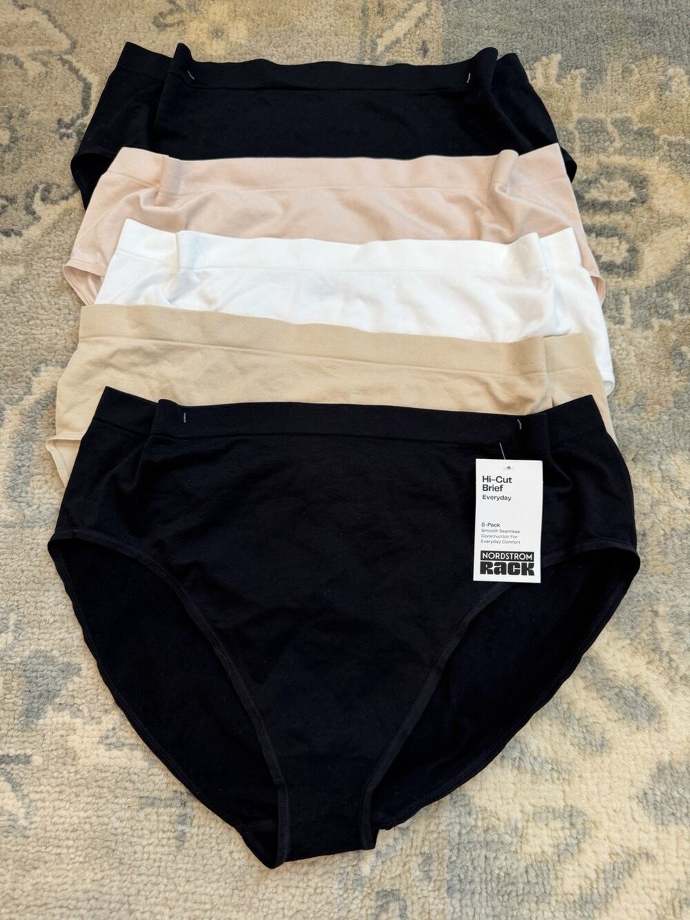 Nordstrom Hi-cut Brief 5 Pack Smooth Seamless Underwear Women's XL NWT $60